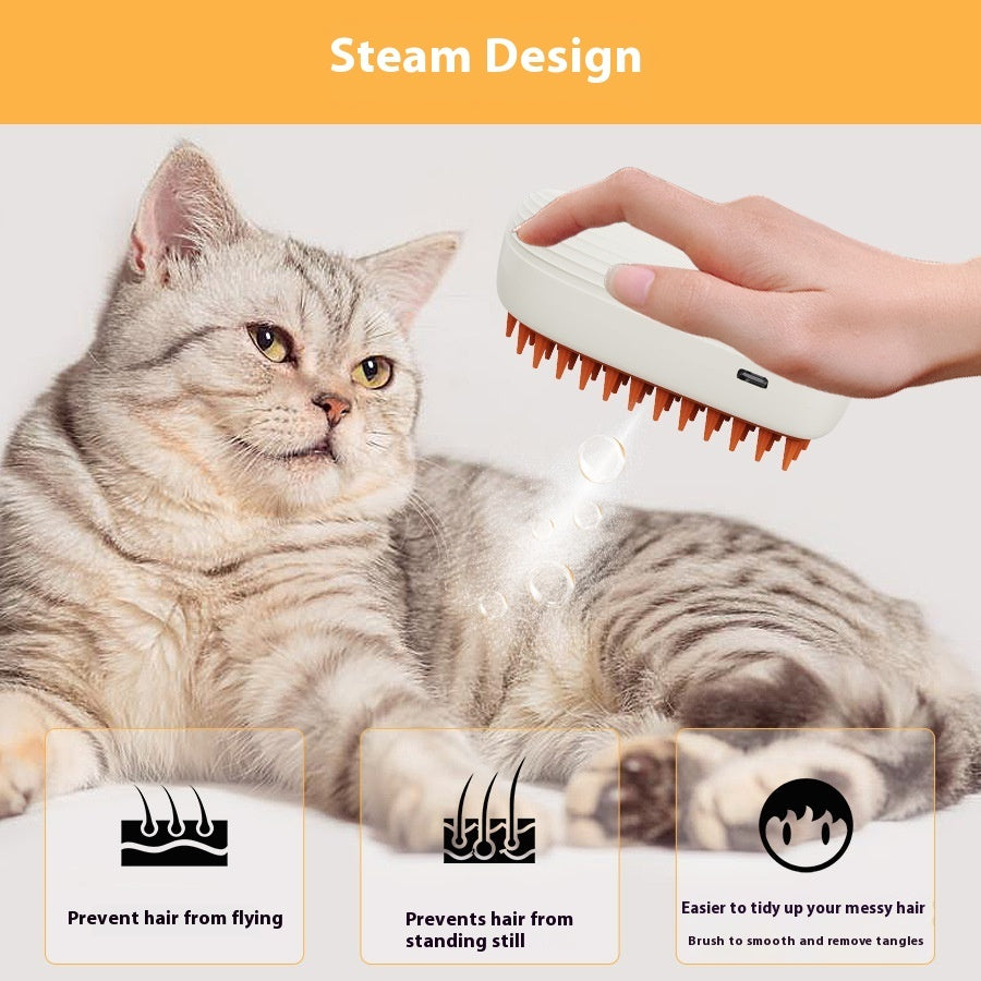 Cepillo de vapor USB recargable para mascotas, peine de masaje en spray, herramientas de aseo para mascotas, peine de vapor para gatos, productos para mascotas