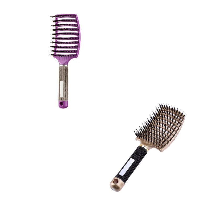 Cepillo para el cabello antinudos Brushy, desenredante para mujer, cerdas de nailon, masajeador de cuero cabelludo, peine para el cabello