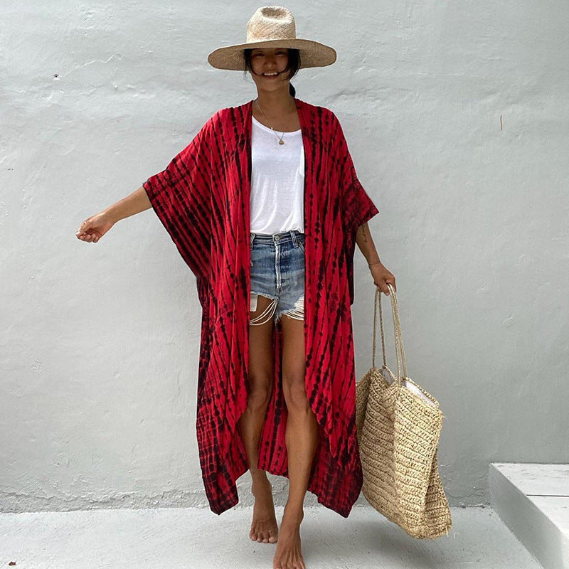 Robe de plage de villégiature en polyester anti-UV pour femmes