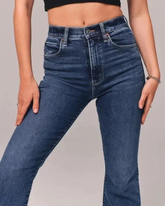 Jeans décontracté femme de couleur unie
