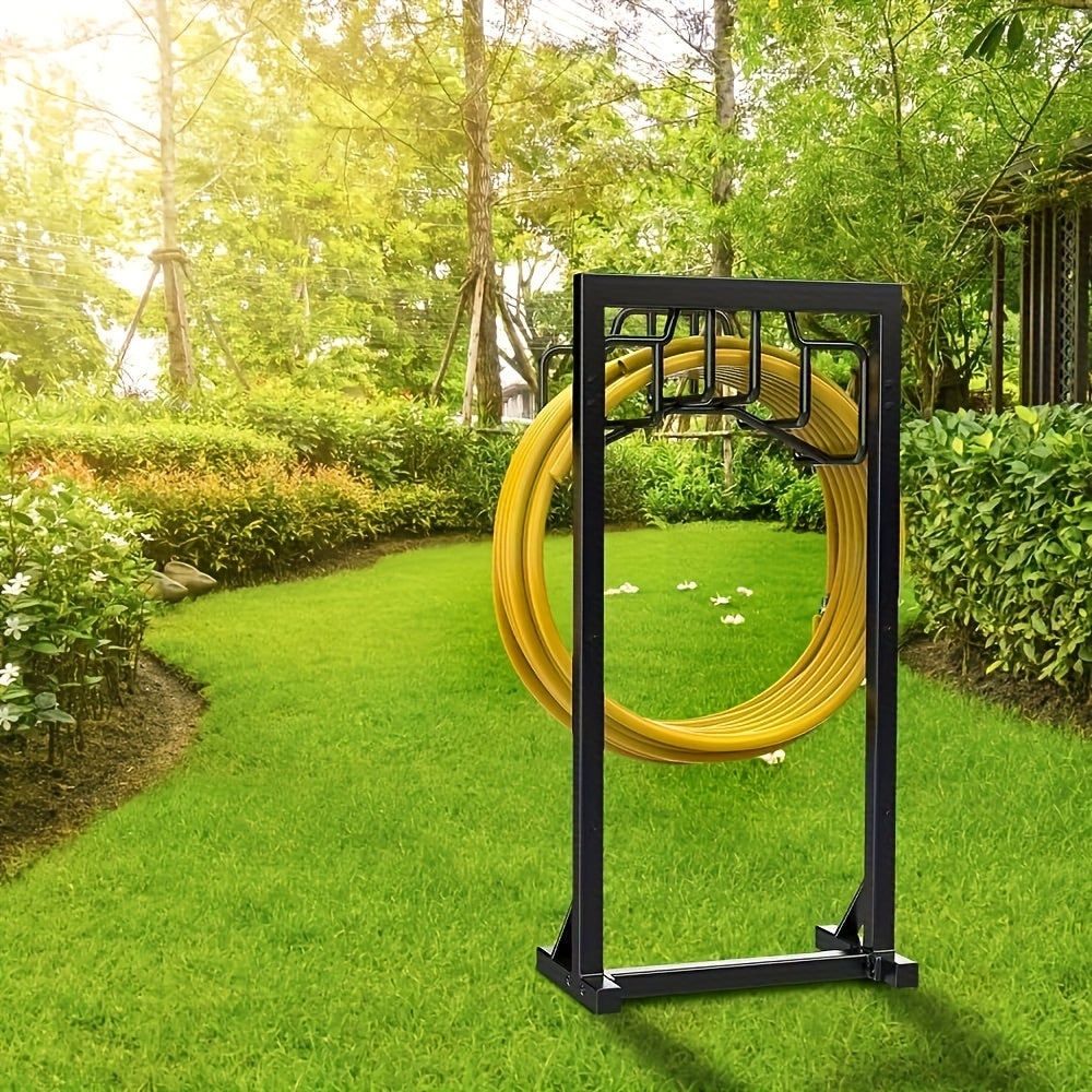 Freestanding Metal Garden Hose Holder Rack-3