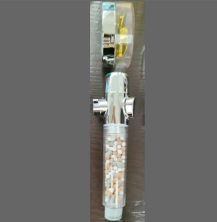 Cabezal de Ducha con Ahorro de Agua, Flujo Giratorio 360 Grados con Pequeño Ventilador, Boquilla Rociadora de Alta Presión de Lluvia de ABS, Accesorios de Baño
