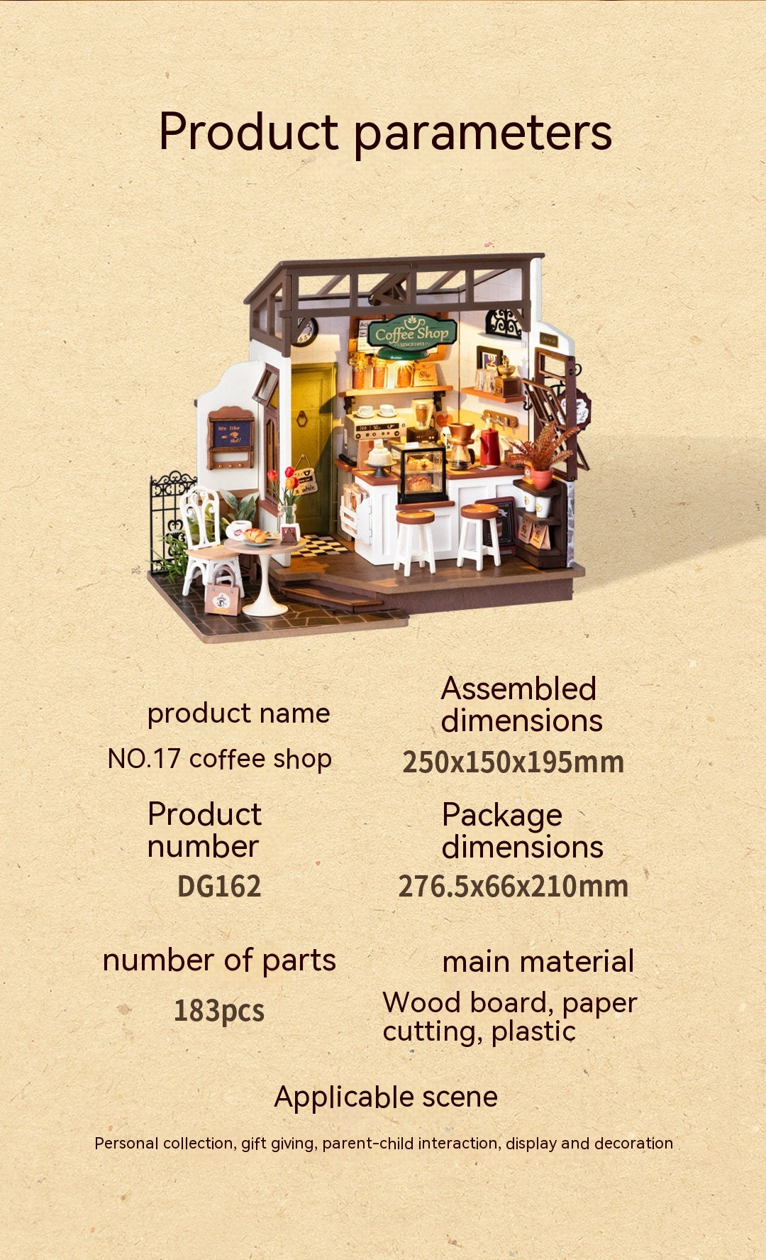 Maison de campagne DIY en bois, puzzle 3D, modèle à assembler