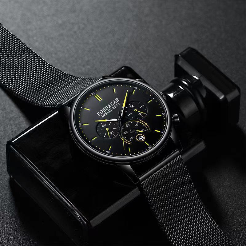 Reloj de cuarzo multifuncional e impermeable para hombre