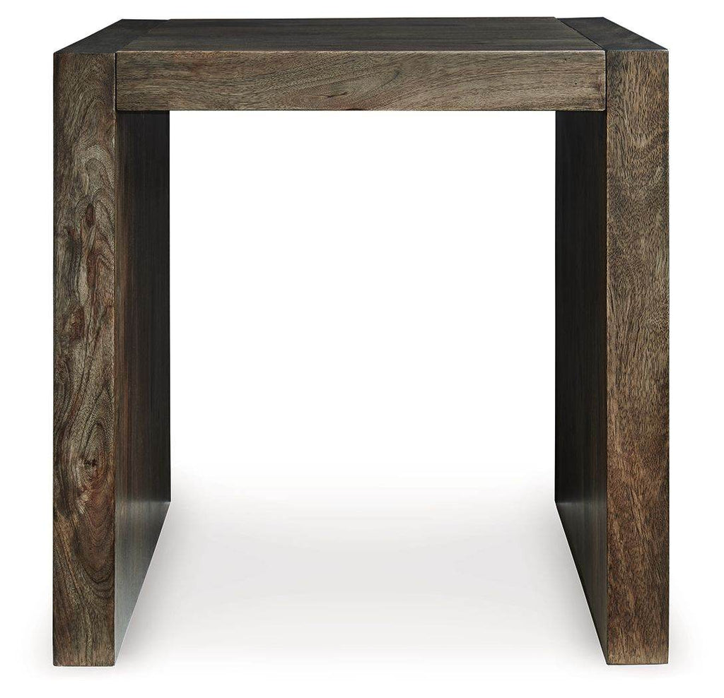 Signature Design by Ashley Brown Diamond Pattern Square End Table.-2