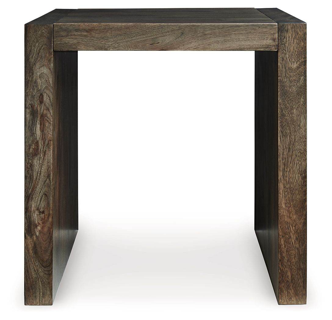 Signature Design by Ashley Brown Diamond Pattern Square End Table.-2