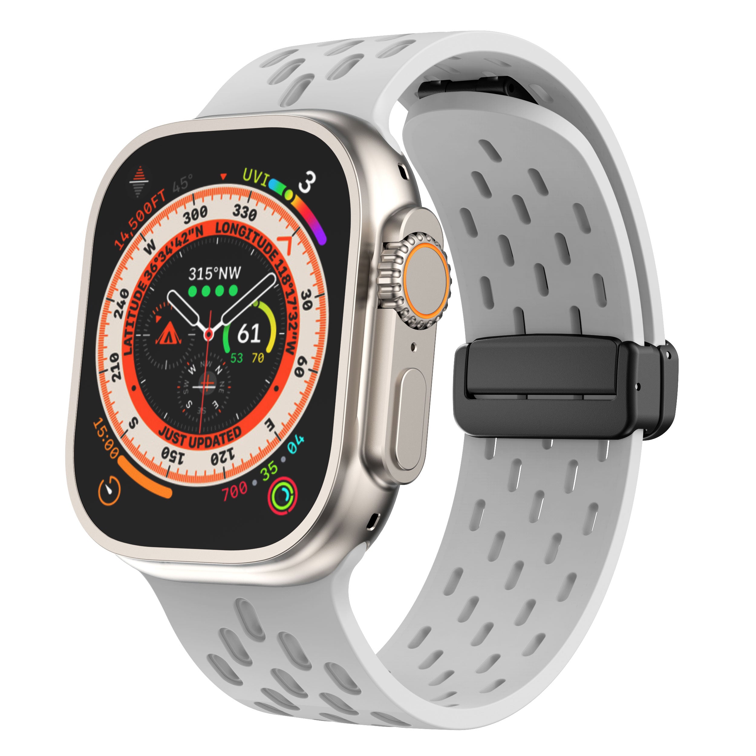 Bracelet de montre Iwatch en silicone avec boucle magnétique en maille