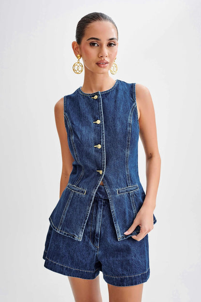 Ensemble Femme sans Manches Décontracté en Jean