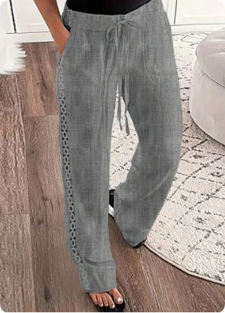 Vaqueros casuales tipo pantalón con cordones laterales