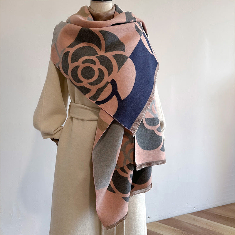 Écharpe chaude double usage Cape d'hiver pour femme