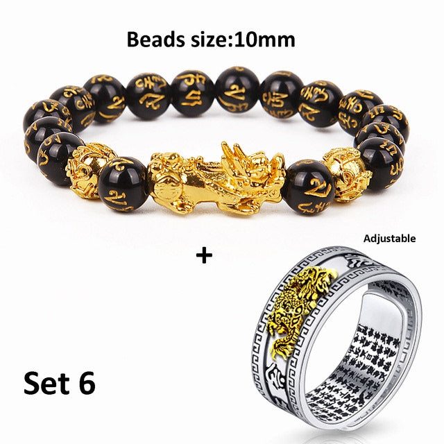 Bague-bracelet unisexe Pixiu Feng Shui chinois