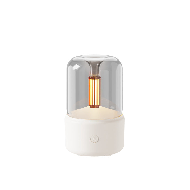 Humidificateur d'Ambiance Lumière Bougie Diffuseur d'Arômes Portable