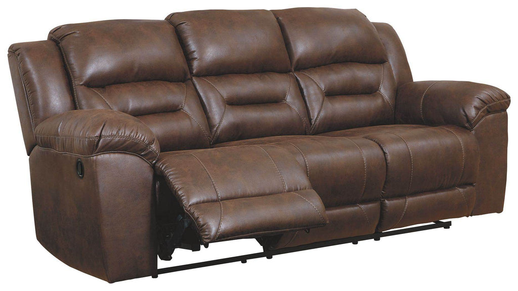 Stoneland - Reclining Sofa - Faux Leather - Chocolate-2