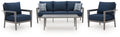 Gray Blue Gali 4Piece Patio Sofa Set with Chairs and Table-0