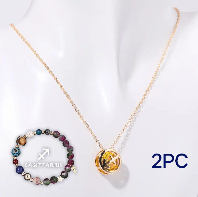 Parure de collier et bracelet en perles de pierre naturelle