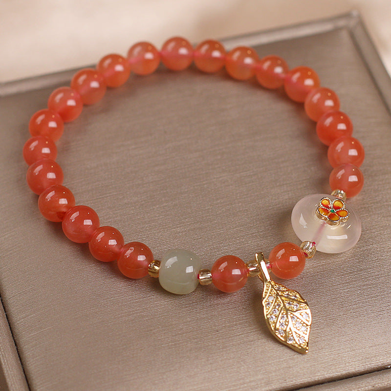 Bracelet en agate Yanyuan au design original, style ethnique pour femme