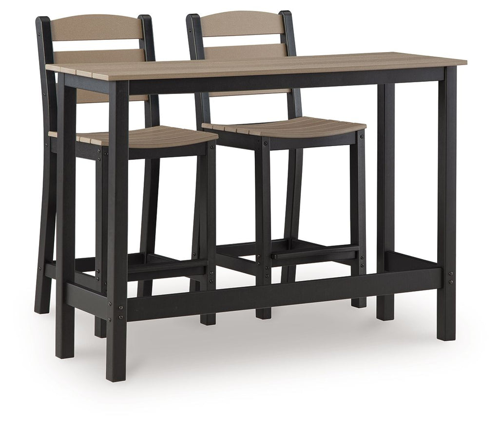 Signature Design by Ashley Shoreline Beach 3-Piece Patio Set Black/Beige-0