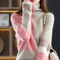 Jersey de cuello alto de punto holgado y estilo informal que adelgaza