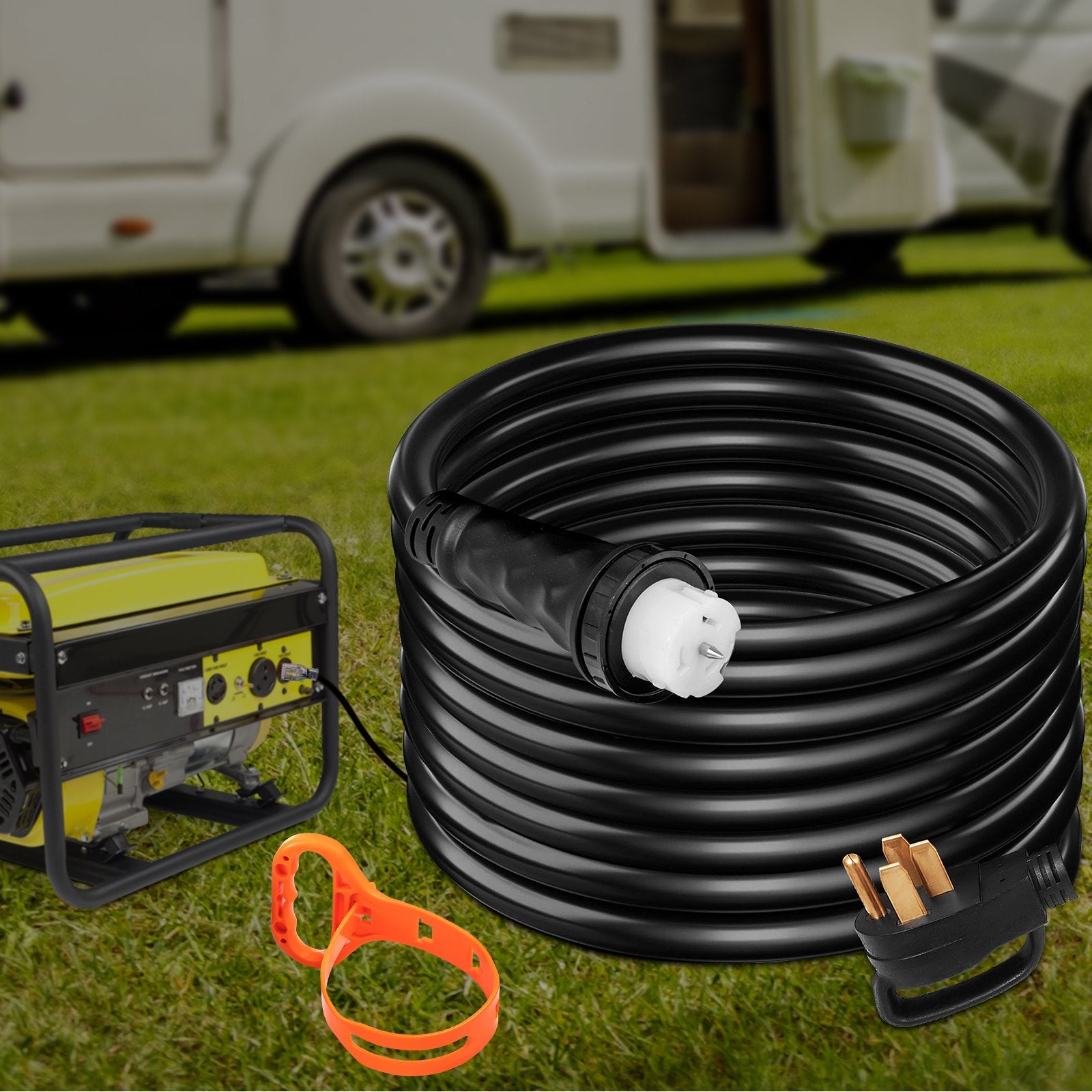 Cable de extensión para generador de 20 pies y 50 amperios, STW 6/3 + 8/1, 125 V 250 V
