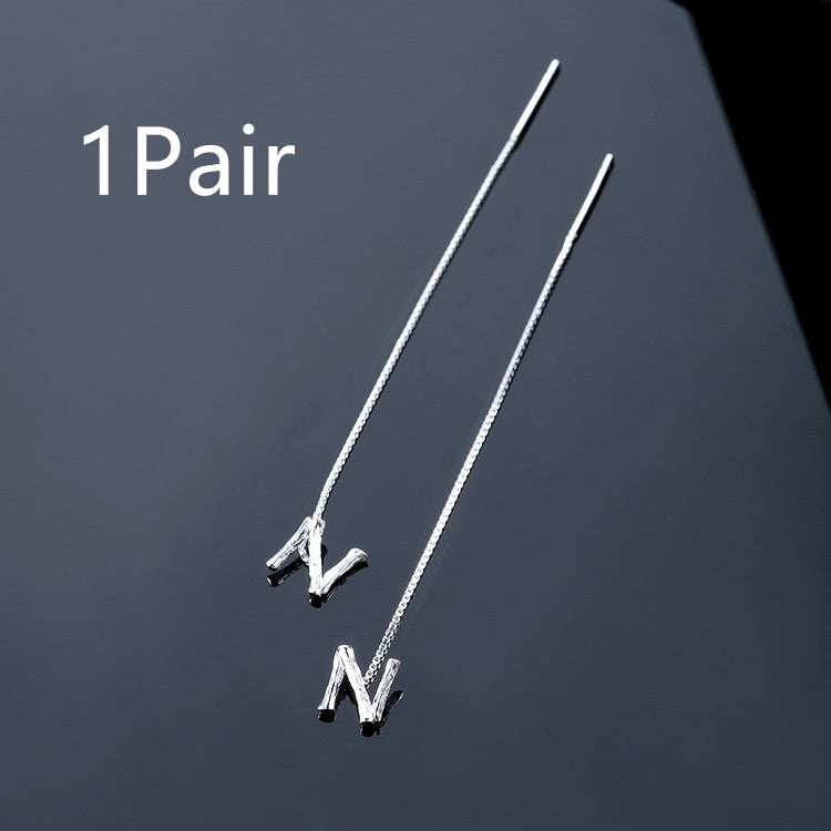 Joyas de moda de plata de ley 925 con 26 letras, pendientes colgantes para mujer, estilo clásico inglés minimalista, pendientes de estudiante, fiesta, regalo de joyería para amigos