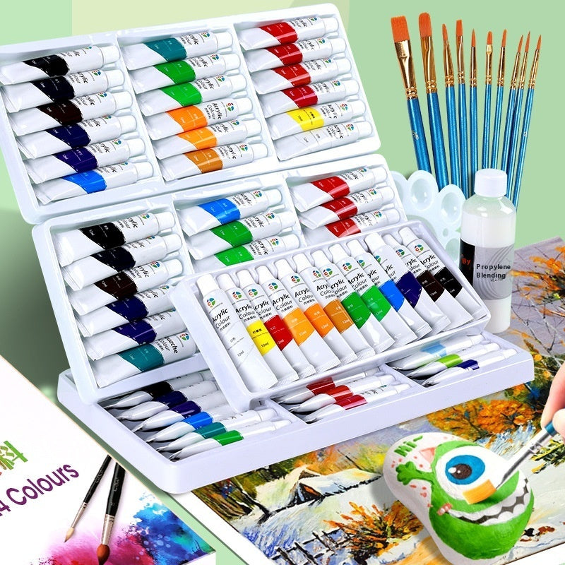 Juego de pintura de propileno 12ml Impermeable Pintura para niños Principiantes 12182436 Color Pintura al óleo