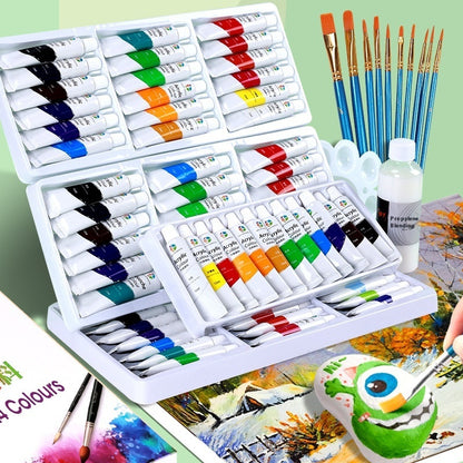 Kit de peinture au propylène 12 ml imperméable pour débutants Peinture pour enfants Peinture à l'huile de 12, 18, 24, 36 couleurs