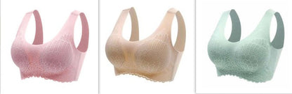 Soutien-gorge de sport en latex thaïlandais naturel 4.0 Angel Wings sans couture une pièce en dentelle pour femme sans armature