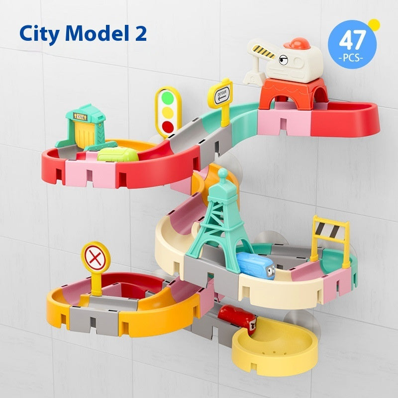 Jouets de bain à assembler avec piste, canard, table rotative pour douche et salle de bain