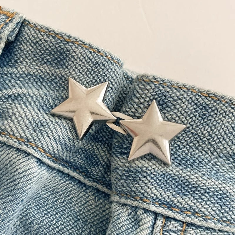 Hebilla de cinturón con estrella de cinco puntas para pantalones, artefacto de ajuste de cintura