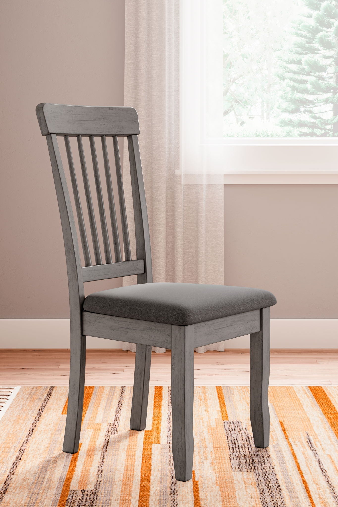 Shullden 5 Pc. Drop Leaf Grey Dining Set - Casual Round Table with Gray Chairs-2