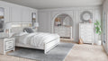 White Altyra Queen/king Sleigh Panel Bookcase Bed 5/7 Pc Bedroom Set Furniture-0