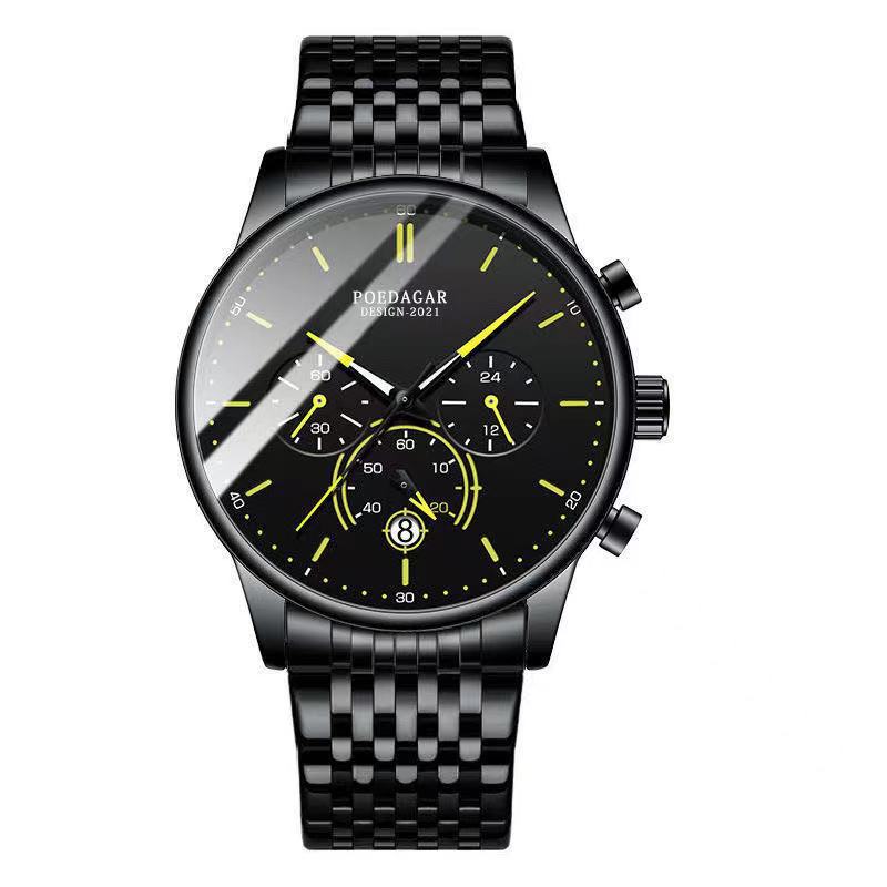 Reloj de cuarzo multifuncional e impermeable para hombre