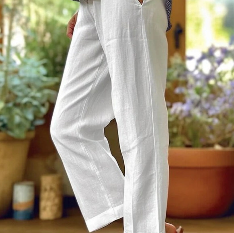 Pantalon décontracté droit pour femme, ample et simple, de couleur unie et à la mode