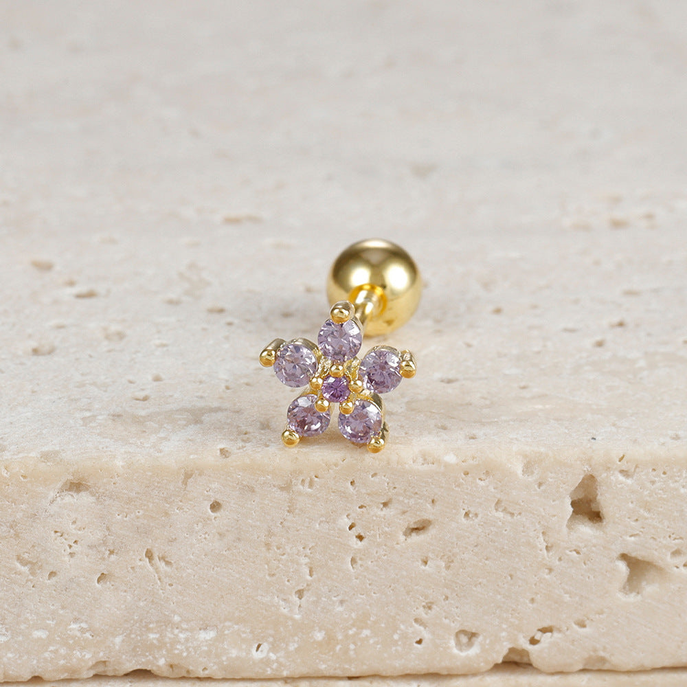 Boucles d'oreilles Micro-incrustées de zircons, cristaux colorés en forme de goutte