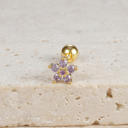 Boucles d'oreilles Micro-incrustées de zircons, cristaux colorés en forme de goutte