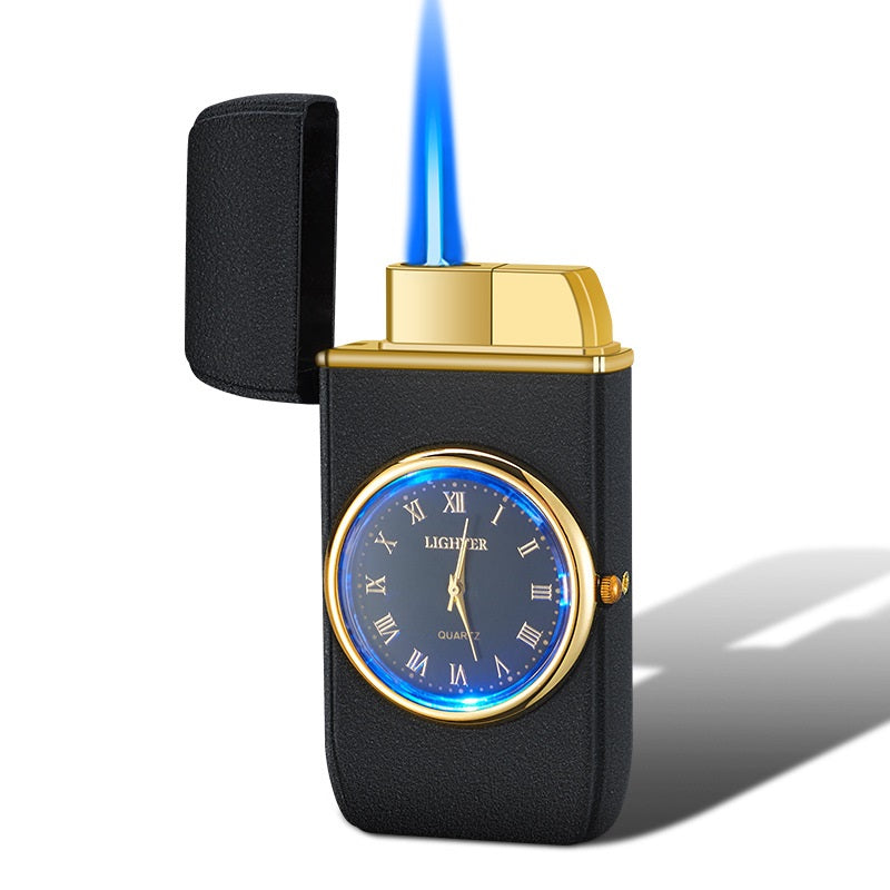 Encendedor de cigarrillos electrónico multifuncional creativo personalizado con forma de reloj, todo en uno, multiusos, con luz LED intermitente, regalo.