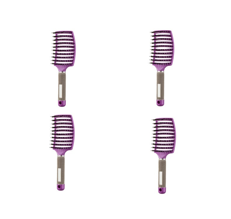 Cepillo para el cabello antinudos Brushy, desenredante para mujer, cerdas de nailon, masajeador de cuero cabelludo, peine para el cabello