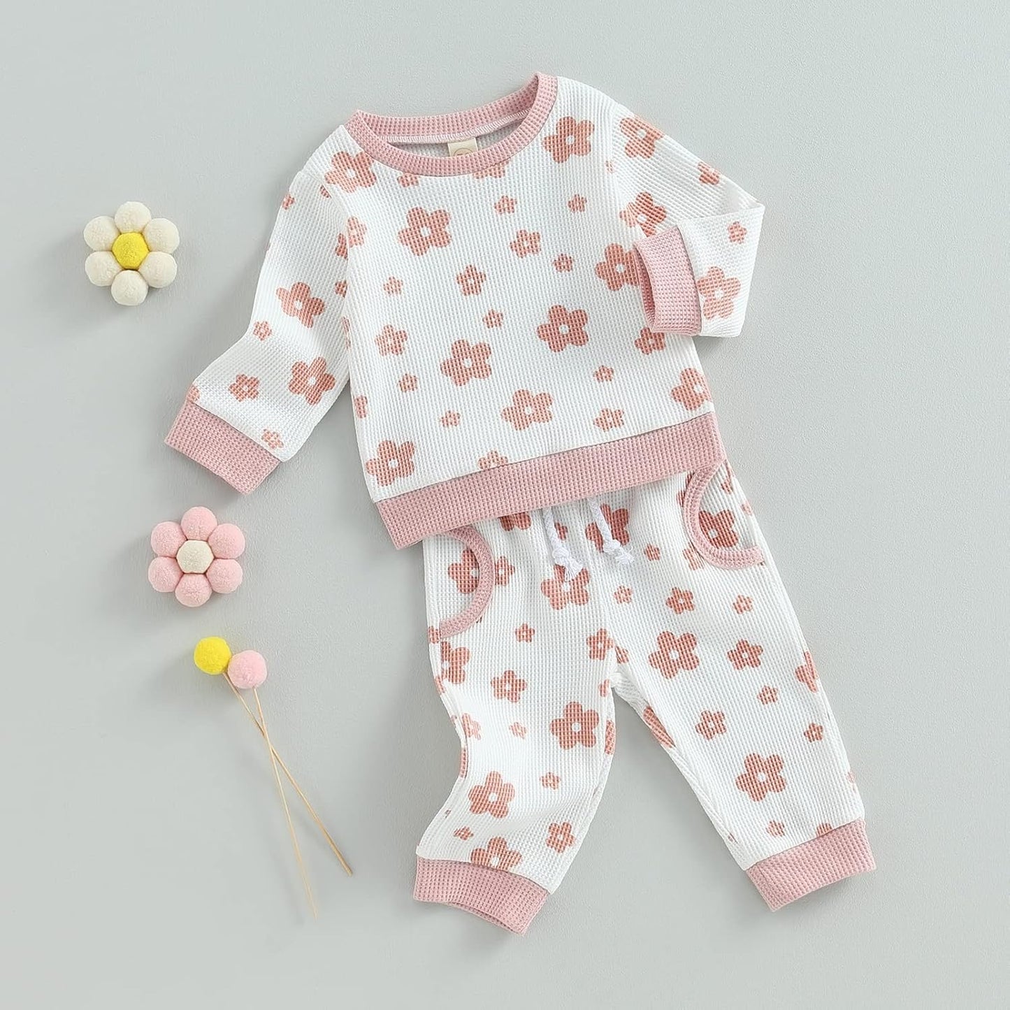 Ensemble pull imprimé floral pour enfants