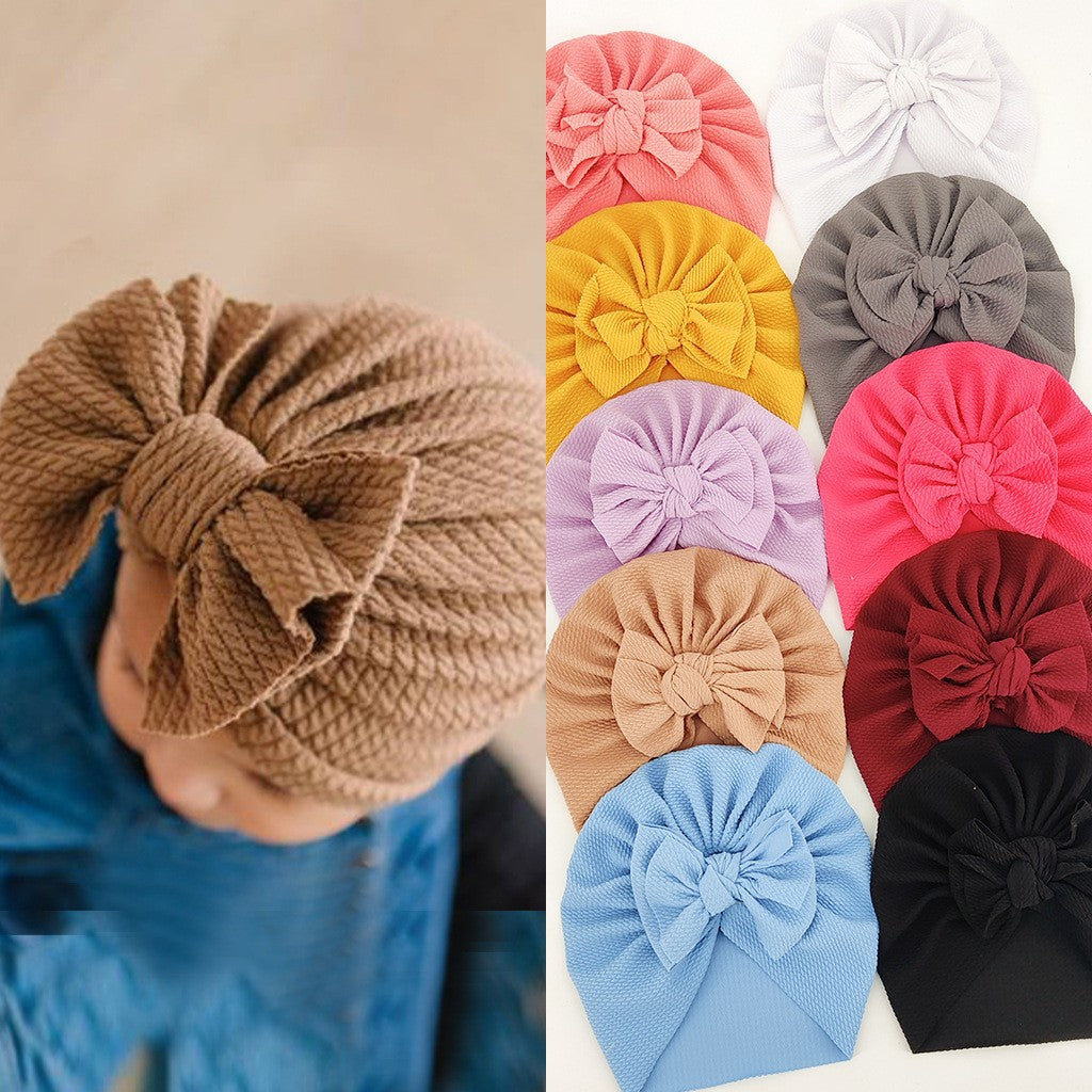 Chapeau chaud et mignon pour enfants européens et américains avec nœud