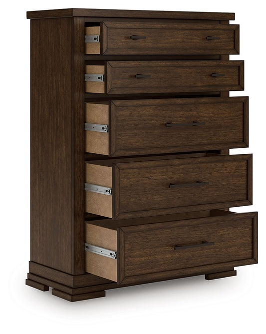 Benchcraft Taffenbrook Five Drawer Chest Medium Brown-0