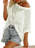 Sexy Cutout Empty Top Pullover Beach Cover-up Knitted Sweater
