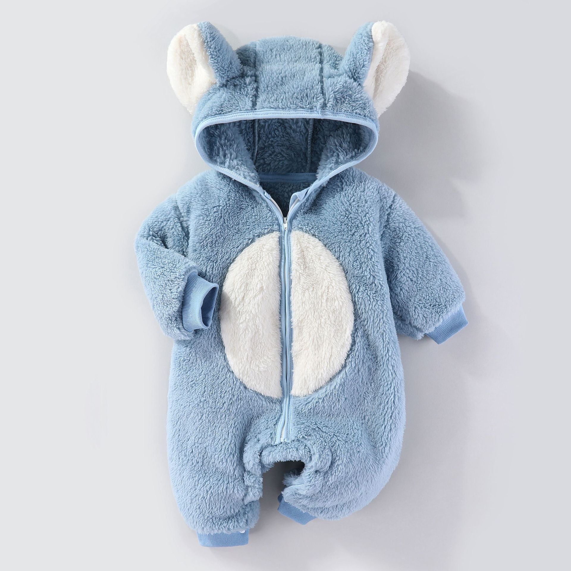 Vêtements d'automne et d'hiver pour bébés Combinaison épaisse et chaude à manches longues doublée polaire