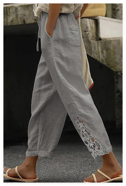 Pantalon décontracté ample et droit pour femme