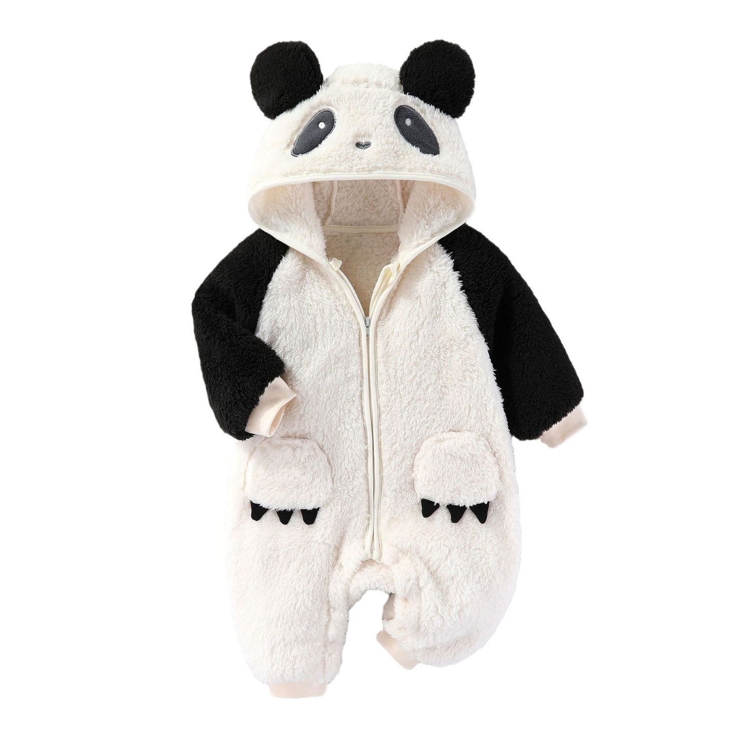 Vêtements d'automne et d'hiver pour bébés Combinaison épaisse et chaude à manches longues doublée polaire