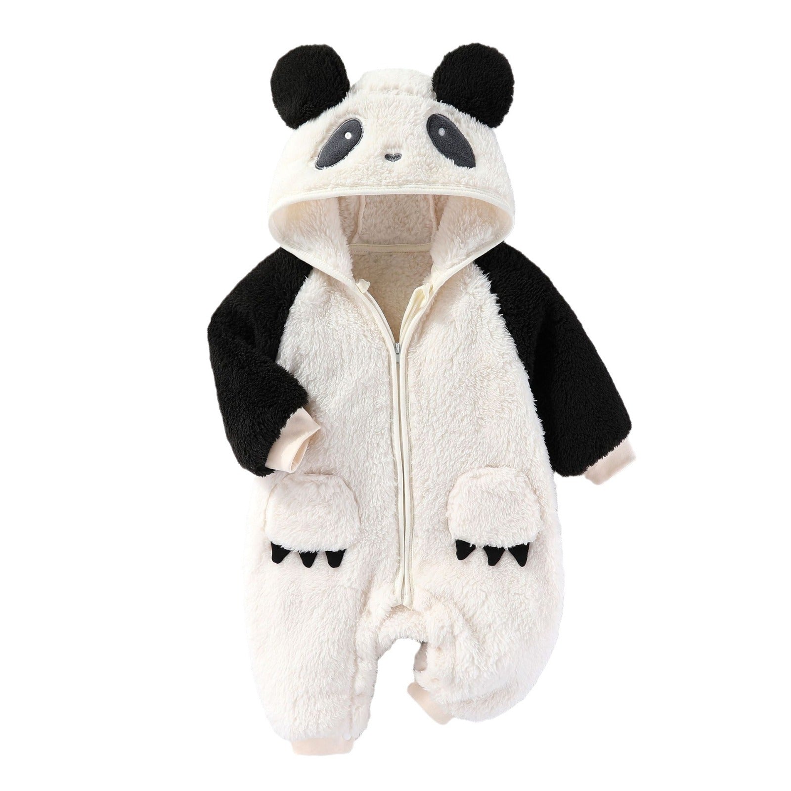 Vêtements d'automne et d'hiver pour bébés Combinaison épaisse et chaude à manches longues doublée polaire