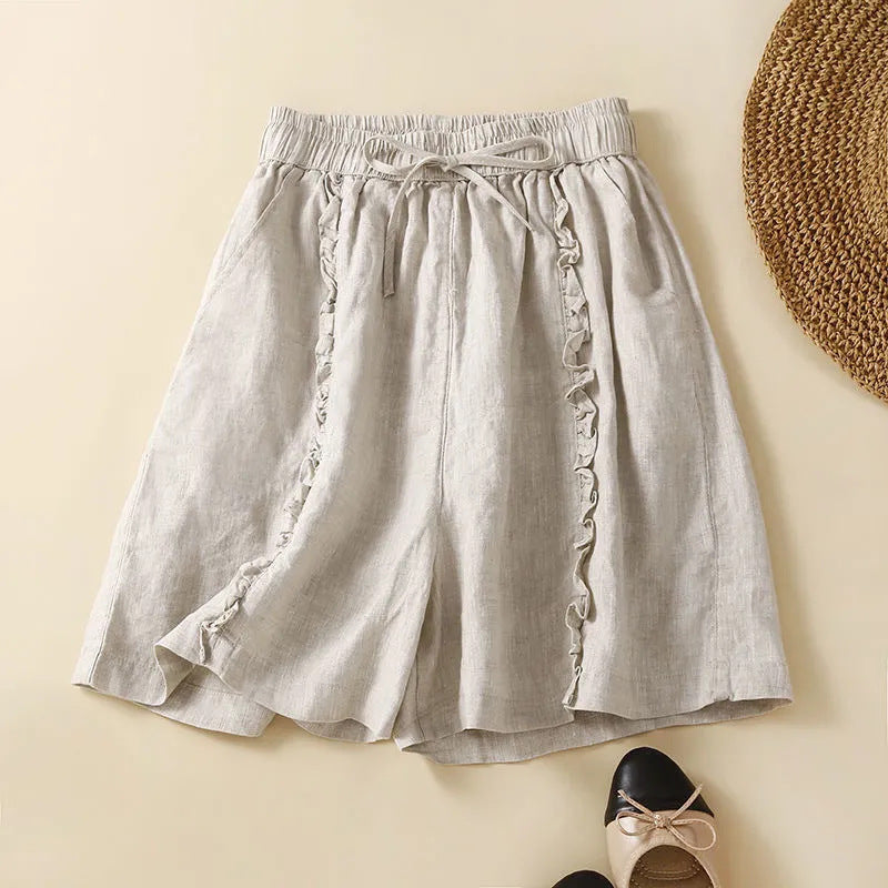 Short décontracté d'été pour femme, coupe large, grandes tailles
