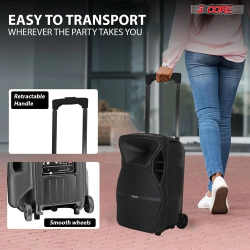 5Core 12 Inch PA Portable Bluetooth Party Speaker