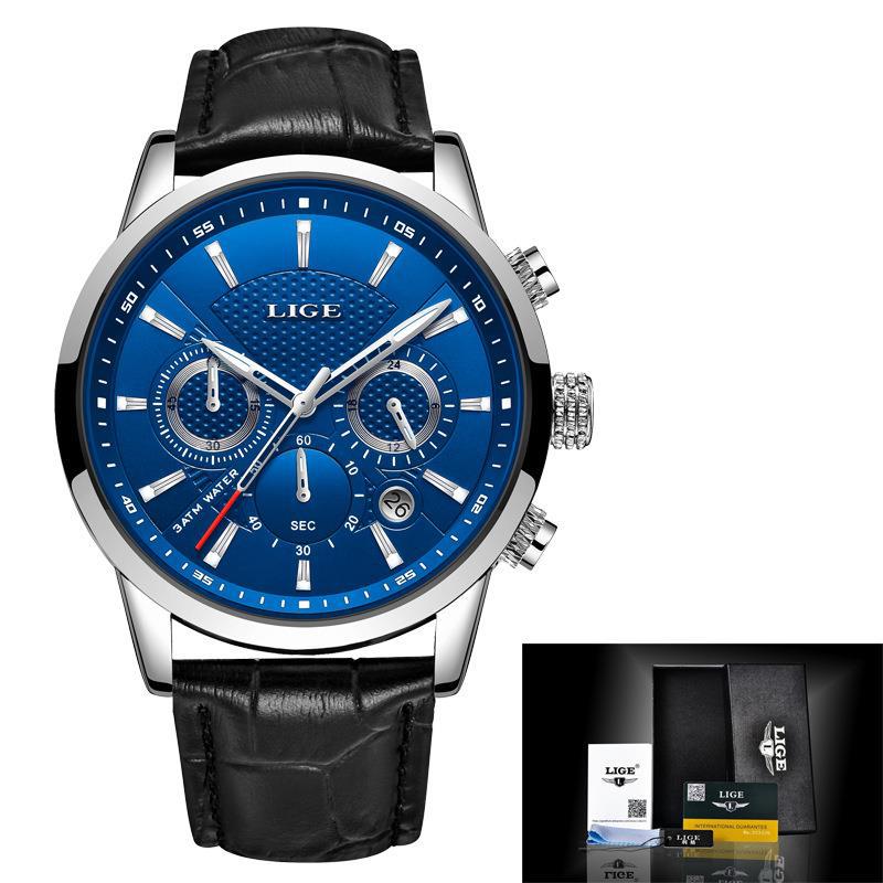 Reloj de cuarzo deportivo para hombre con correa de acero impermeable