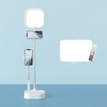 Support de téléphone portable rétractable sans fil pour diffusion en direct avec anneau lumineux LED de beauté à intensité variable sans fil