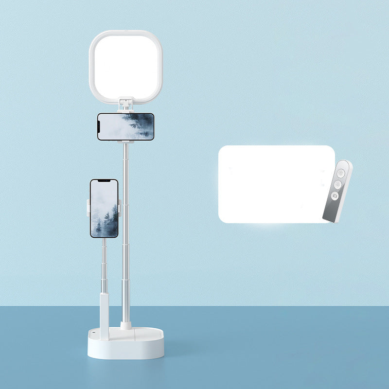 Support de téléphone portable rétractable sans fil pour diffusion en direct avec anneau lumineux LED de beauté à intensité variable sans fil